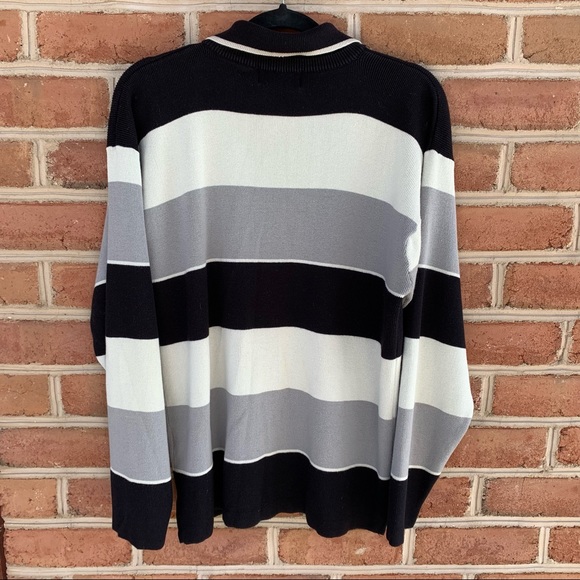Flattering fit striped pullover, collared sweater mens size Medium (unisex) - Picture 2 of 4